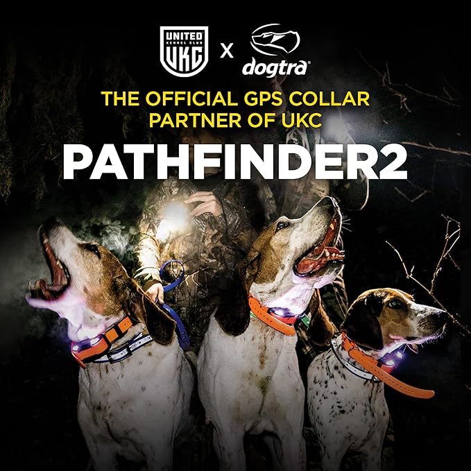Dogtra Pathfinder 2 GPS Tracker e Collar + Add-on Receiver Black | 9 Mile, LED Light, No Monthly Fees, Free App, Waterproof, Smartwatch Control, Satellite Tracking, Multiple Dogs, Smartphone Required