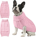Dog Sweaters for Small Medium Large Dogs Girl, Soft Warm Turtleneck Pup Dogs Shirt, Double Knitting Collar for Outdoor Playing, Warm Dog Clothes (S,Pink)
