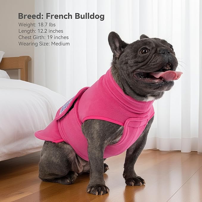 cyeollo Small Dog Sweater, Soft Fleece Sweaters Turtleneck Doggy Sweatshirt Warm Fall Winter Vest Stretchy Pet Clothes for Puppy Soft Doggie Coat Girl & Boy, Pink S