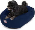 Majestic Pet 24 Inch Suede Calming Dog Bed Washable 24x19x7 (Inch) – Cozy Soft Round Donut Dog Bed with Spine Support for Dogs to Rest their Head - Round Pet Bed Small – Navy