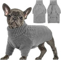 Queenmore Dog Sweaters for Medium Dogs,Soft Dog Sweater - Heavy Knitting Turtleneck Solid Pullover with Sleeve - Warm Winter Pet Coat for Casual Occasions/Christmas/Festive - Grey,M