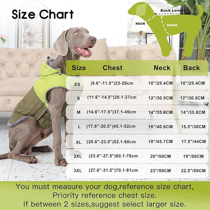 Detachable Hooded Dog Coat with Harness for Small Dogs,Super Warm Fleece Puppy Jacket for Cold Winter Doggie Coats,Green XS