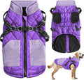 Mosucoirl Warm Dog Coats Pet Clothes, Waterproof Dogs Jacket Reflective Pet Outfits Winter Dog Cold Weather Coat Cozy Snow Jackets Vest for Small Medium Large Dogs Puppy Doggie (Purple, M)