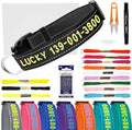 Personalized Embroidered Dog Collar - Custom Hand-Stitched Name & Number, Reflective Adjustable Pet Collar for Small/Medium/Large Dogs & Cats, Durable Nylon with Steel D-Ring (Black, Small)