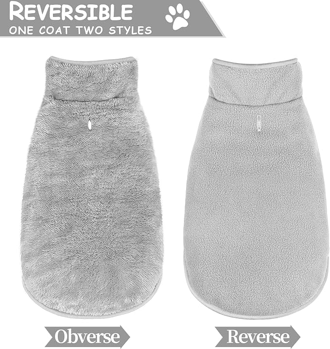 Malier Dog Winter Coat, Reversible Fleece Dog Cold Weather Coats, Windproof Warm Snow Puppy Jacket Vest Pet Clothes for Small Medium Large Dogs (Gray, XXX-Large)