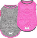 KYEESE 2 Pack Dog Shirts Quick Dry Soft Stretchy Dog T-Shirts with Reflective Label Tank Top Sleeveless Vest Sun Protection Pet Clothes for Small Medium Pet, Large, Grey+Hotpink