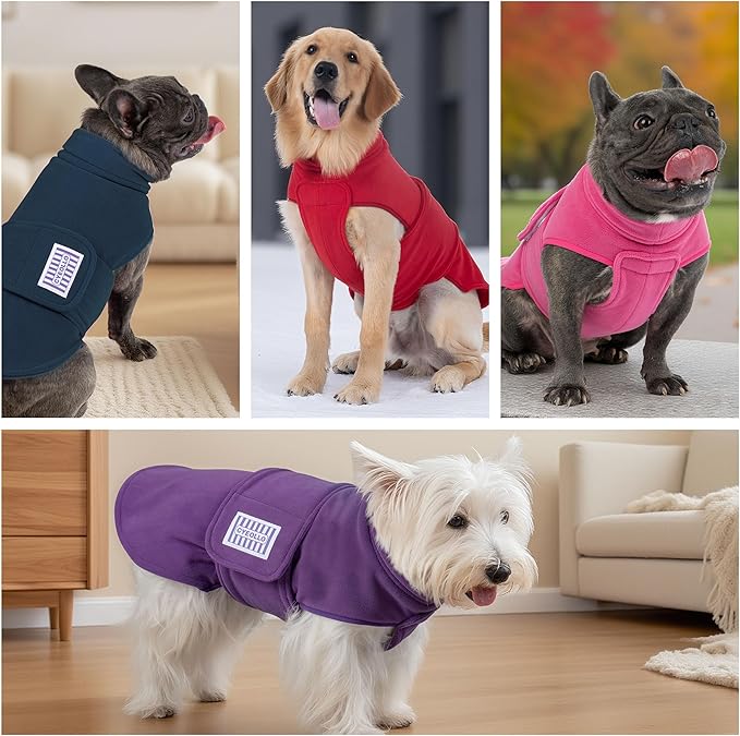 cyeollo XXL Dog Sweater, Fleece Doggy Sweaters Stretchy Turtleneck Doggie Sweatshirt Soft Warm Winter Coat Fall Autumn Pet Clothes for Large Dogs Girl, Pink 2XL