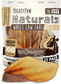 Mighty Paw 100% Natural Unbleached Cow Ears for Dogs - Single Ingredient - Cows Ears for Dogs Chew Treats Suitable for Small, Medium & Large Breeds - Pet Chews (12 Pack)