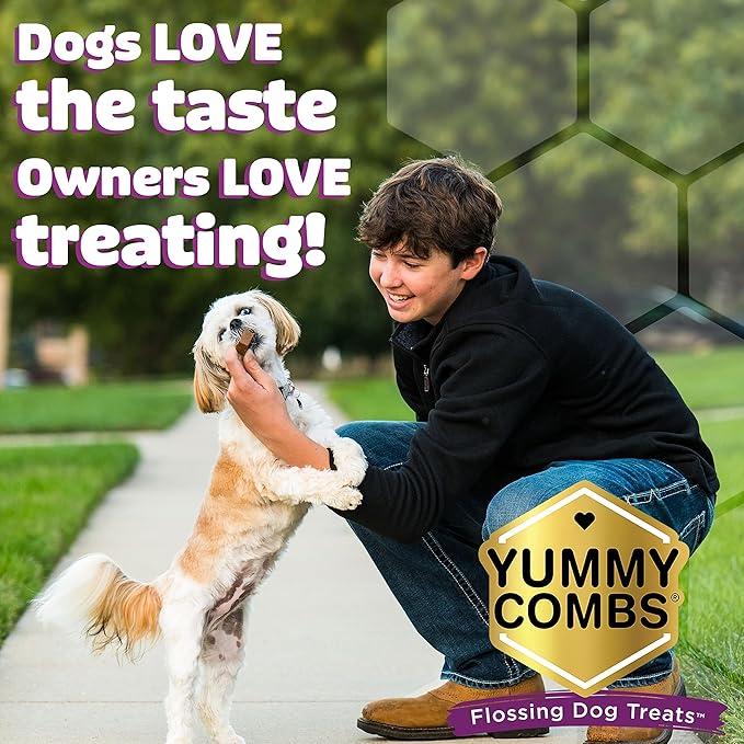 Yummy Combs Dog Dental Treats – Vet VOHC Approved – Delicious Chicken Protein – Removes Tartar with Cleaning Comb Shape – Dental Dog Treats for Extra Small Dogs (36oz, 144 Count)