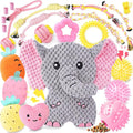 XIUGOAL Pink Puppy Toys for Boredom - 23 Pack Puppy Chew Toys for Teething, Enrichment Dog Toys for Small Dogs with Squeaky Dog Chew Toys, Treat Ball and Ropes