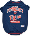 MLB Minnesota Twins Dog T-Shirt, Medium. - Licensed Shirt for Pets Team Colored with Team Logos. - Premium Stretchable Materials for The Comfort of Your Dog & cat.