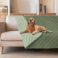 gogobunny 100% Double-Sided Waterproof Dog Bed Cover Pet Blanket Sofa Couch Furniture Protector for Puppy Large Dog Cat, Reversible (82x82 Inch (Pack of 1), Dark Green/Light Green)