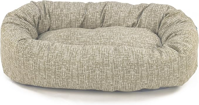 Majestic Pet 52 Inch Bagel Calming Donut Bed - Washable Round Pet Bed with Spine Support for Dogs to Rest Their Head - Fluffy, X-Large (52x35x11 Inch), Tan
