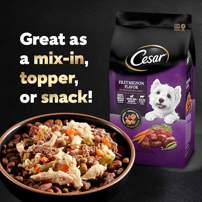 Cesar Simply Crafted Adult Wet Dog Food Meal Topper, Chicken, Duck, Purple Potatoes, Pumpkin, Green Beans & Brown Rice, 1.3oz. (10 Count, Pack of 1)