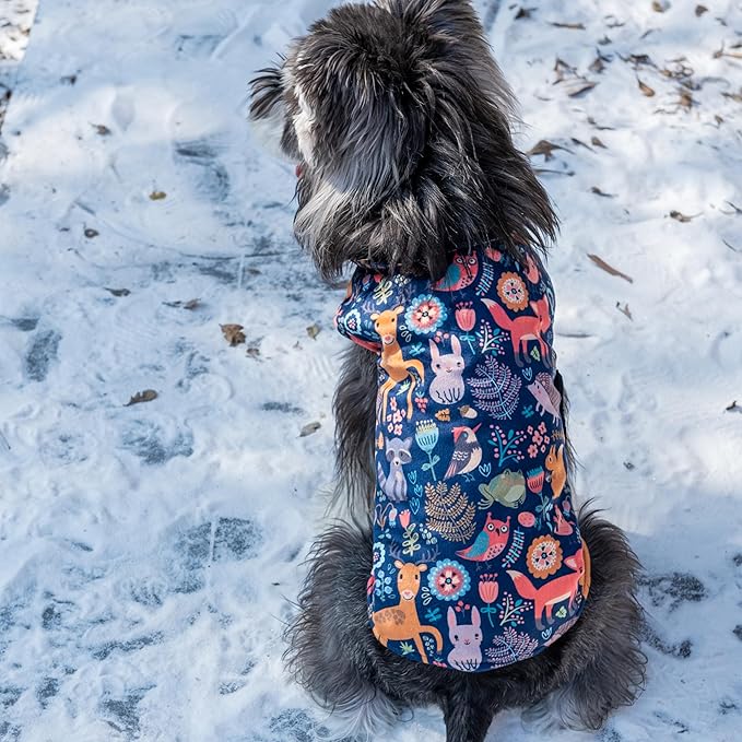 CuteBone Winter Dog Jacket, Reversible Dog Vest - Windproof & Waterproof, Thick Adjustable, Small to Large Sizes, Soft Winter Coat with Leash Hole