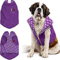 Tuff Pupper Reversible Fleece Sweater Vest for Dogs | Lightweight Comfortable Insulated Jacket | Front Zip Closure | Machine Washable | Built-in Leash Hole | Sizes for All Breeds (XXL, Purple)