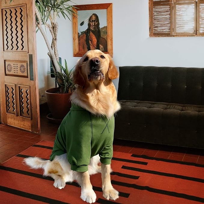 Basic Dog Hoodie Sweatshirts, Pet Clothes Hoodies Sweater with Hat and Leash Hole, Soft Cotton Outfit Coat for Small Medium Large Dogs (X-Large)