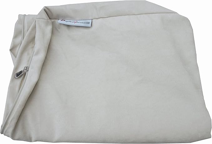 Dogbed4less Extra Large True Orthopedic Memory Foam Dog Bed, Waterproof Liner and Microsuede Khaki External Cover, Gel Cooling 40X35X4 Pad