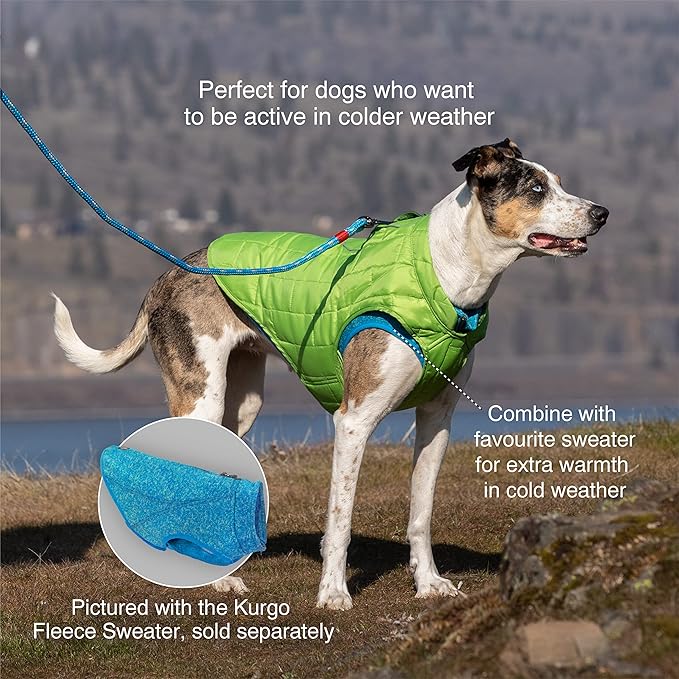 Kurgo Loft Dog Jacket - Reversible Cozy Coat for Outdoor Adventures - Water Resistant - Athletic Fit - Machine Washable Fabric - Reflective Dog Gear - X-Large - Chili Red