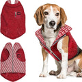 Tuff Pupper Reversible Fleece Sweater Vest for Dogs | Lightweight Comfortable Insulated Jacket | Front Zip Closure | Machine Washable | Built-in Leash Hole | Sizes for All Breeds (Medium, Red)