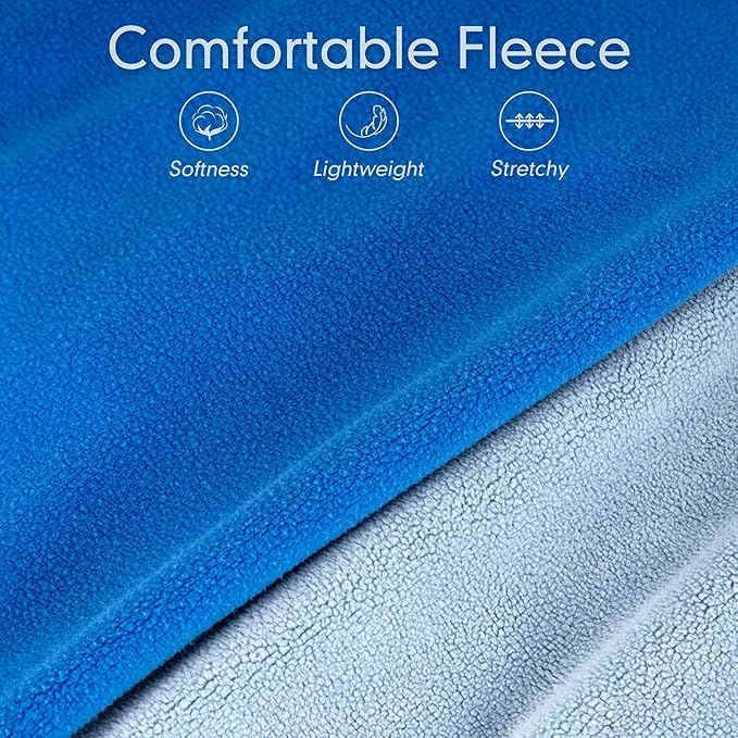 cyeollo 2 Pack Fleece Dog Sweater Pullover Pet Sweatshirt Reflective Lightweight Dog Clothes Sweaters for Large Dogs Boy Girl Pet Apparel Blue, Mist Blue, XXXL