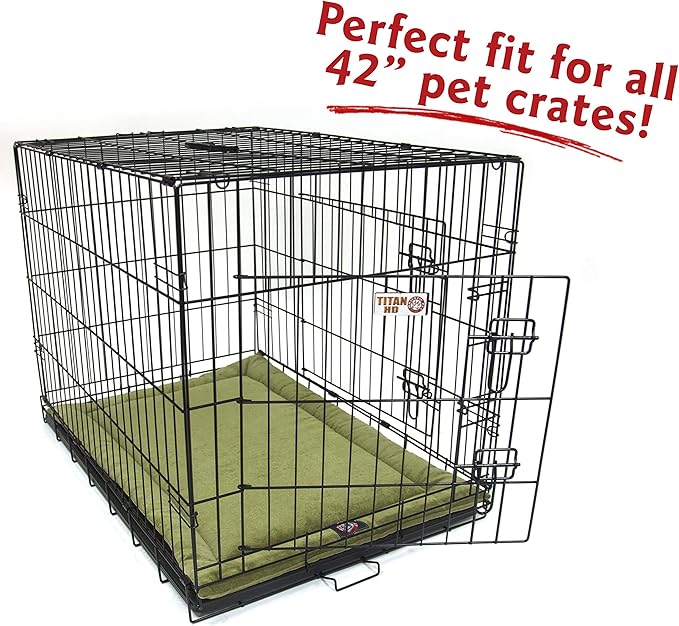 Majestic Pet Orthopedic Memory Foam Dog Crate Mat - Plush Pet Bed Pad for Crates & Kennels | USA Crafted | 42"x26" Villa Fern