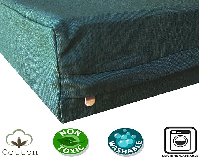 Dogbed4less Orthopedic Gel Infused Memory Foam Pet Bed for Large Dogs, Waterproof Liner with Durable Canvas + Brown Microsude Antislip Covers, 55X37X4 Inches, Fits 54X37 Crate.