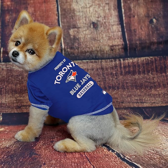 MLB Tee Shirt for Dogs & Cats - Toronto Blue Jays Dog T-Shirt, Medium.