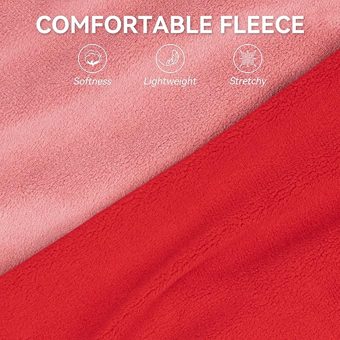 cyeollo 2 Pack Small Dog Sweater Soft Sweatshirt Warm Fleece with Reflective Stripe Pullover Jacket Pet Puppy Female Dog Clothes in Cold Weather Sweaters for Small Dogs, Red & Fuschia S