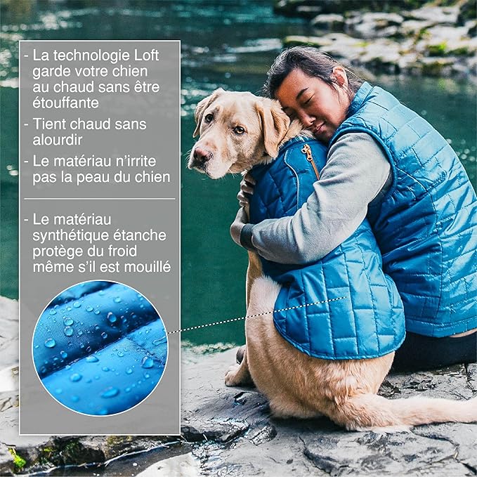 Kurgo Loft Dog Jacket - Reversible Cozy Coat for Outdoor Adventures - Water Resistant - Athletic Fit - Machine Washable Fabric - Reflective Dog Gear - Medium - Chili Red