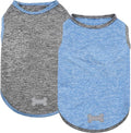 KYEESE 2 Pack Dog Shirts Quick Dry Soft Stretchy Dog T-Shirts with Reflective Label Tank Top Sleeveless Vest Sun Protection Pet Clothes for Small Dogs, Large, Light Blue+Grey