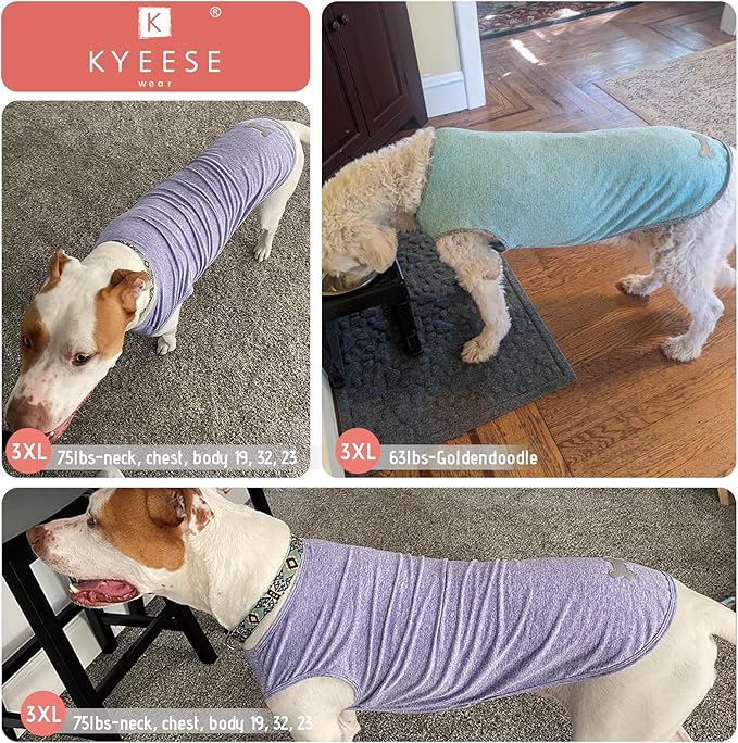 KYEESE 2 Pack Dog Shirts Quick Dry Soft Stretchy Dog T-Shirts with Reflective Label Tank Top Sun Protection Sleeveless Vest Pet Clothes for Small Medium Dogs, 3XL, Grey+Hotpink
