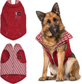 Tuff Pupper Reversible Fleece Sweater Vest for Dogs | Lightweight Comfortable Insulated Jacket | Front Zip Closure | Machine Washable | Built-in Leash Hole | Sizes for All Breeds (XL, Red)