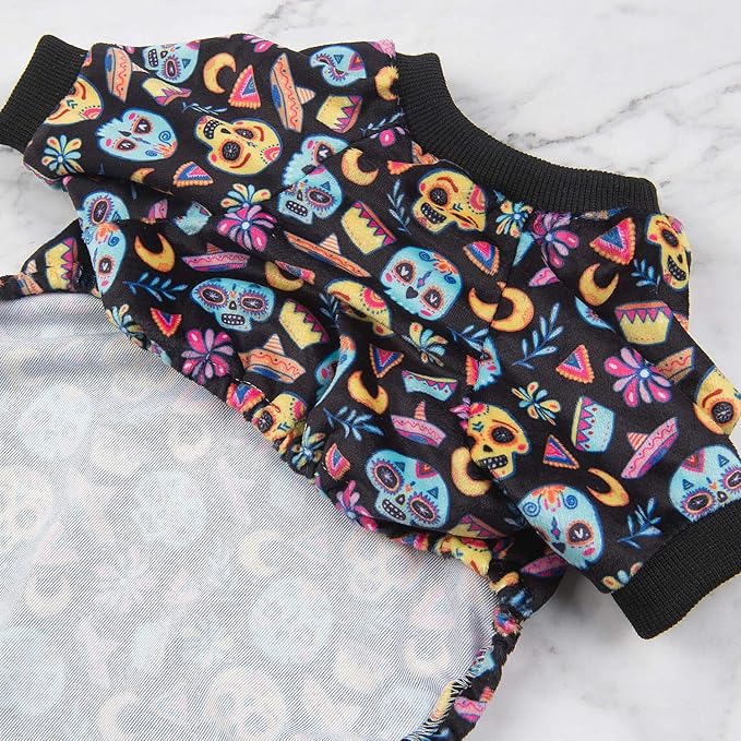 CuteBone Small Dogs Outfit Soft Puppy Onesies Pjs Halloween Dog Pajamas Pet Coat Cat Apparel Comfy Doggie Jumpsuit Bodysuit for All Seasons P73XXL