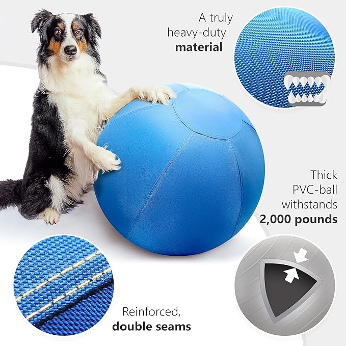 Herding Ball for Dogs Horses 25" - Large Ball for Dogs Australian Shepherd Chewers - Collieball Herding Toy - Blue