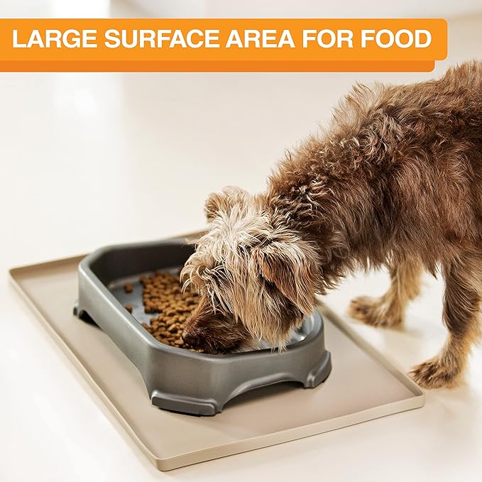 Neater Pet Brands Large Capacity Outdoor Dog Water Bowl for Small Dogs, Cats, Reptiles, Birds, & Small Animals, Outdoor Water Bowls for Dogs (8 Cups), Feed Bowl & Trough, Indoor or Outside, Grey