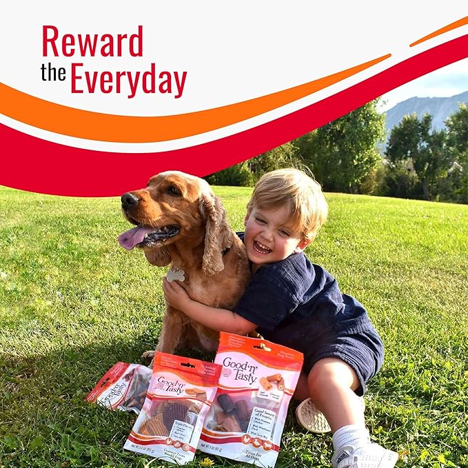 Good 'n' Tasty Triple Flavor Puree Mix-Ins Dog Food Topper Treats for All Dogs, 28 Count, Easy Single-Serve Portions, Added Protein with Tuna, Chicken and Duck