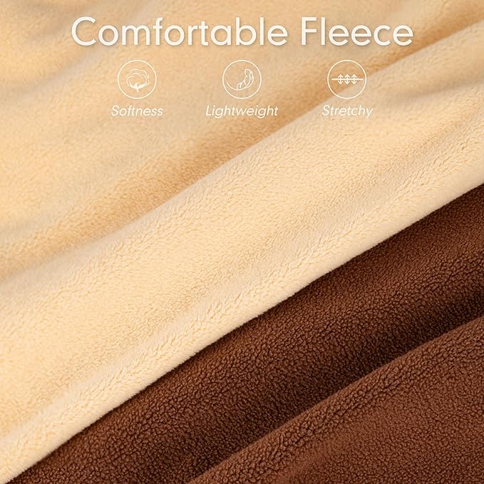 cyeollo Fleece Dog Sweater Vest, Reflective Dog Sweatshirt Pullover Doggie Jacket for Small Medium Large Doggie Clothes Boy Girl Pets, Brown & Khaki M