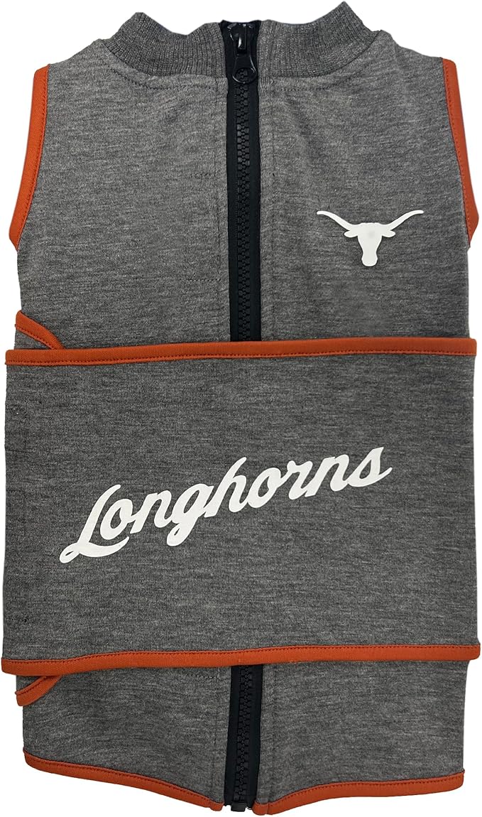 NCAA Texas Longhorns Dog Anxiety Shirt Calming Soothing Vest, for Dogs & Cats with Anxiety, Fears, Fireworks, Loud Noises, Dark, Lonely Keeps Dogs Calm Feeling Safe, Relaxing Jacket, Small