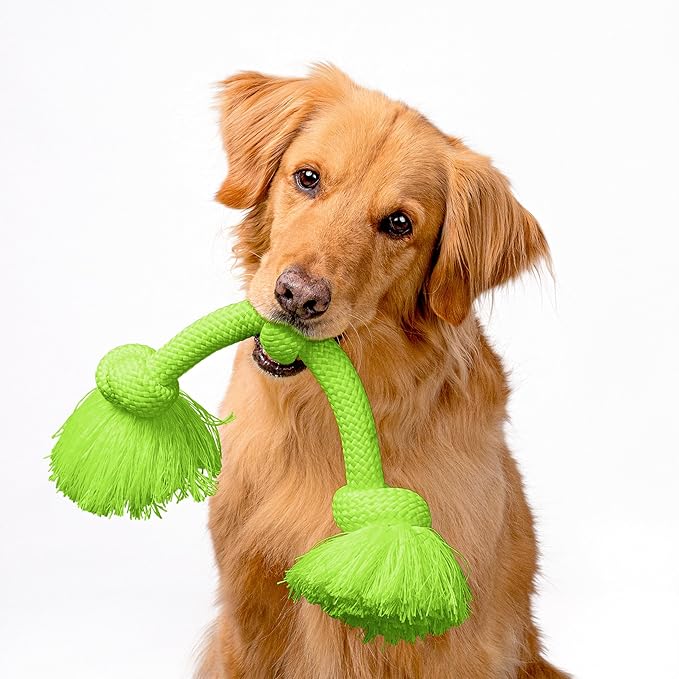 Playology Dog Toys | Dri-Tech Rope Toy Tug of War Rope for Aggressive Chewers | Jumbo Sweet Potato Scented Toy - Easy to Clean and Made from Non Toxic Materials
