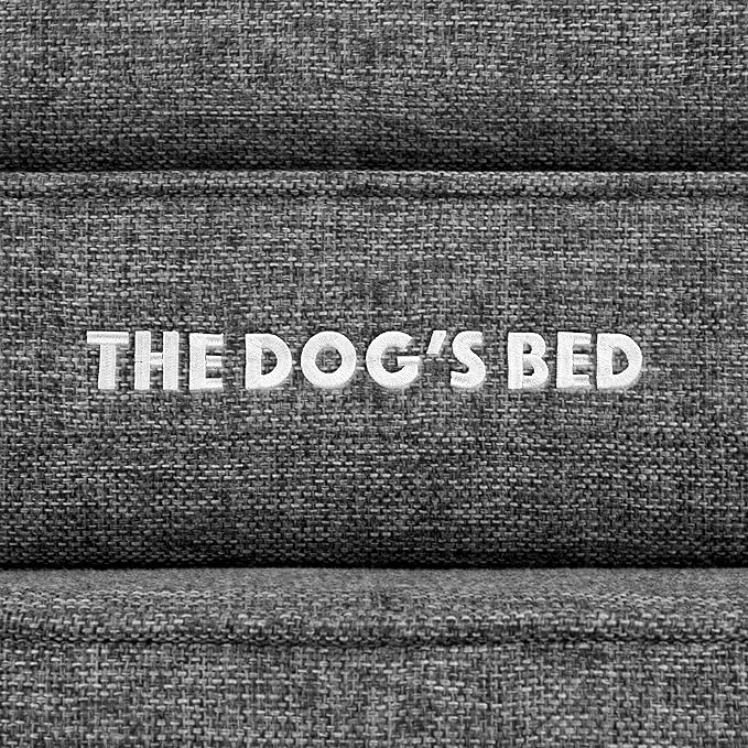 The Dog’s Bed Orthopedic Memory Foam Dog Bed, Medium Grey Poly-Linen, Pain Relief for Arthritis, Hip & Elbow Dysplasia, Post Surgery, Lameness, Supportive, Calming, Waterproof Washable Cover