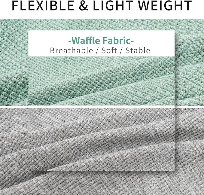 KYEESE 2Pack Dog Shirts Waffle for Small Dogs Stretchy Pet T-Shirts Lightweight Dog Tank Top Sleeveless Dogs Vest Breathable, X-Large, Green+Grey