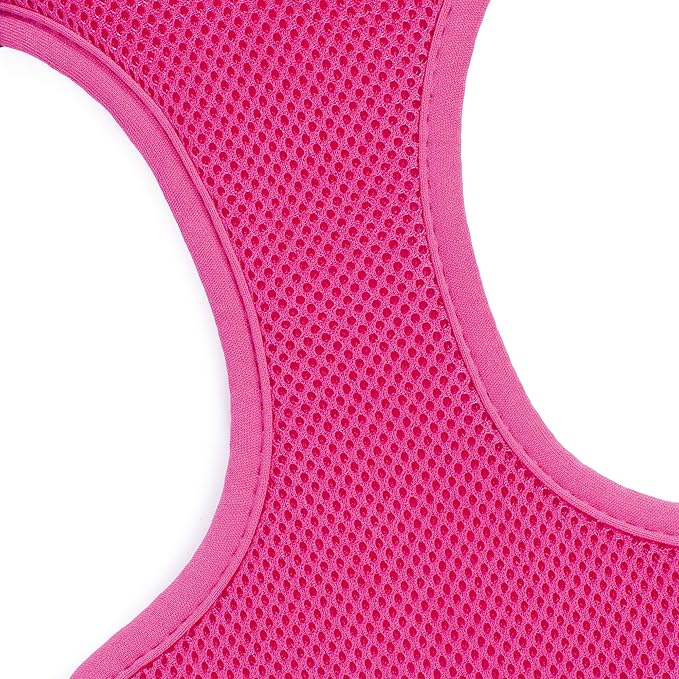Mile High Life Step in Dog Harness for Small Dogs No Pull, Easy Get on Air Mesh Vest Harness, Adjustable Easy Closures Both Neck and Chest (Hot Pink, L Chest 21.6"-43.2")