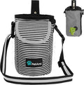 PetAmi Dog Treat Pouch, Large Pet Training Treat Pouch with Pocket, Dog Trainer Essentials Supply Holder with Poop Bag Dispenser, Training Bag for Kibbles Toys, 3 Ways to Wear (Stripe Black)
