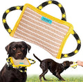 YES4QUALITY Durable Dog Bite Pillow - 10"x7" - Safe Biting Pad with 3 Strong Handles - Tough Jute Tug Toy for Medium to Large Dogs - Ideal for Tug of War, K9, Schutzhund & Puppy Training