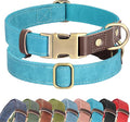 Didog Soft PU Leather Dog Collars for Medium Dogs,Classic Adjustable Dog Collars with Quick Release Metal Buckle,Easy Clean and Comfortable with Nylon Lining,Light Blue,M Neck 13-19"