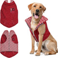 Tuff Pupper Reversible Fleece Sweater Vest for Dogs | Lightweight Comfortable Insulated Jacket | Front Zip Closure | Machine Washable | Built-in Leash Hole | Sizes for All Breeds (Large, Red)