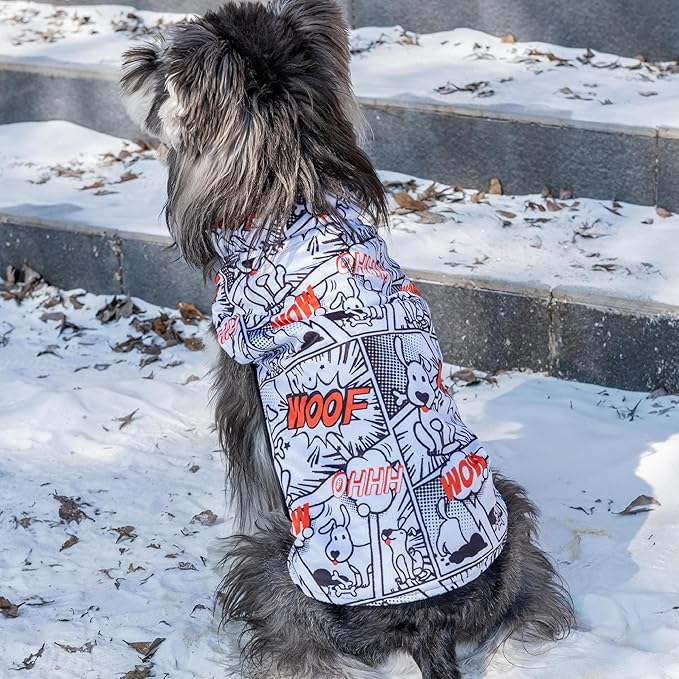 CuteBone Winter Jacket - Waterproof, Windproof, Reversible, Soft, Reversible Dog Vest - Thick Dog Cold Weather Coat - for Small to Large Dogs - Chest Size, Leash Hole