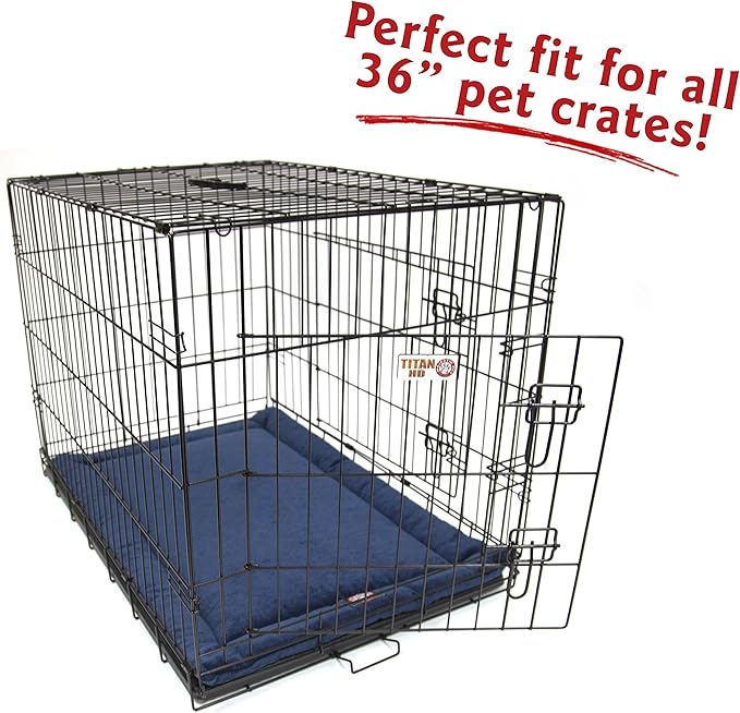 Majestic Pet Orthopedic Memory Foam Dog Crate Mat - Plush Pet Bed Pad for Crates & Kennels | USA Crafted | 36"x23" Villa Navy