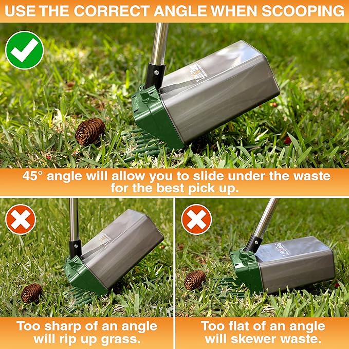 Neater Pet Brands Lift N’ Bag 2.0 Dog Pooper Scooper with Bag Attachment & 27" Pole for Small to Large Dogs, New & Improved Design, 60 Refill Bags, Heavy Duty Dog Poop Scooper for Yard, One-Hand Use